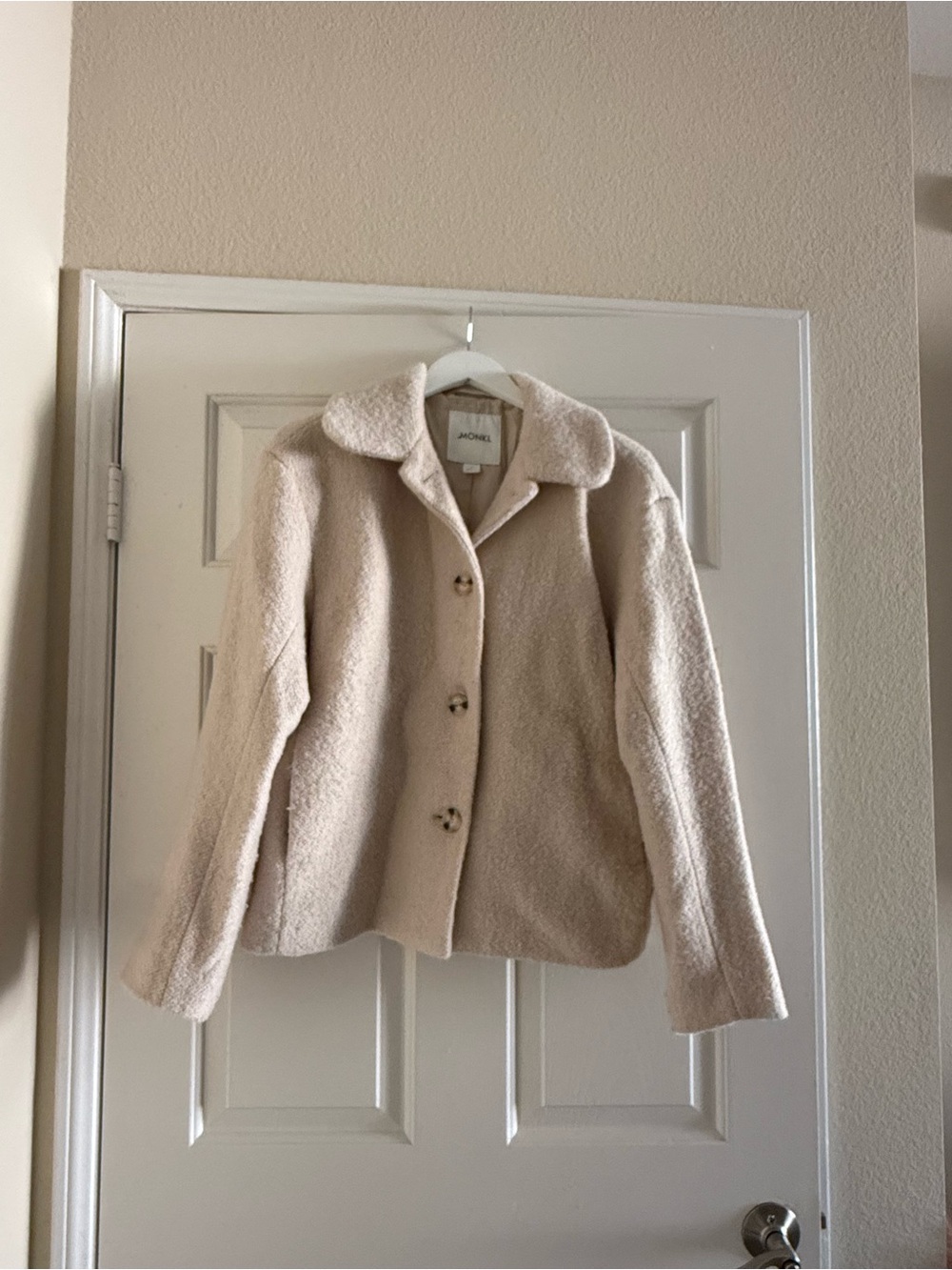 Monki Cream Button Jacket